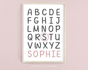 Personalisiertes Alphabet-Poster zur Einschulung,Geschenk Schulkind