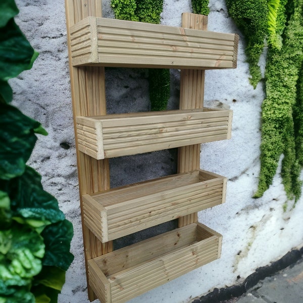 Vertical Tiered Wooden Garden Planter Flower Herbs Strawberries Hanging Box