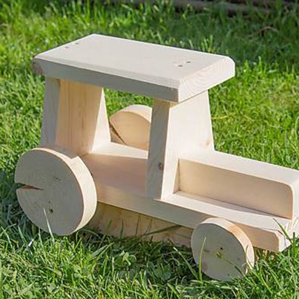 Wooden Garden Tractor Model Decoration, Handmade garden Tractor, Outdoor Ornament, Christmas Gift