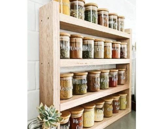 Rustic Spice Rack, Wooden Spice Rack, Wall Mounted Spice Rack, Free Standing Spice Rack, Kitchen