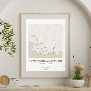 Aangepaste poster raceroute: kaart parcours, racecadeau voor lopers, kaart renbaan