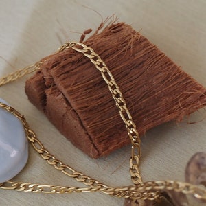 18K Gold Filled Figaro Chain Necklace: Waterproof, Tarnish-Free