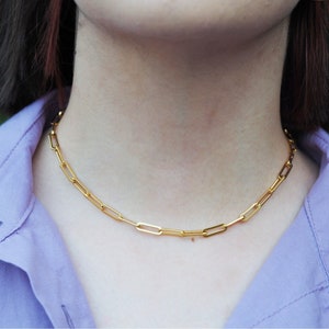 18K Gold Filled Paperclip Chain, Non-tarnish chain, Gold Chain Necklace, Tarnish Free Chains, Birthday Gift For Her