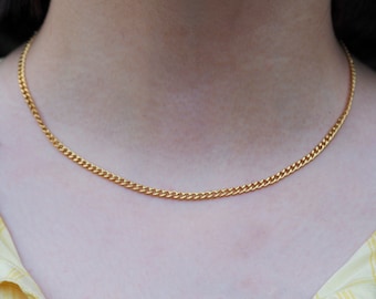 Collar de cadena de vid relleno de oro de 18K, collar de cadena de oro, collar de cadena de oro impermeable, regalo para ella