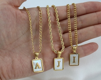 Collier initial en or rempli d'or 18 carats, collier chaîne alphabet en or, collier lettre en or, cadeau pour elle