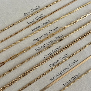 18K Gold Filled Chain, Non Tarnish Chain, Waterproof Chain, Figaro Chain, Rope Chain, Herringbone Chain, Birthday Gift For Her
