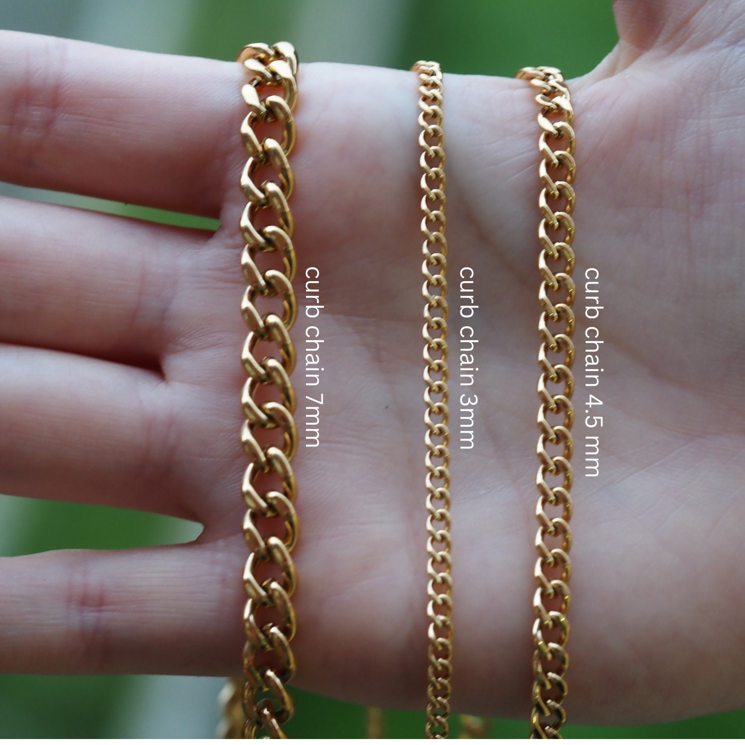 18K Gold Filled Curb Chain Necklace, Gold Necklace, Tarnish Free Chains,  Gift for Man & Women - Etsy