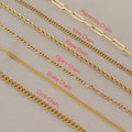 18K Gold Filled Chain Necklace, Figaro Chain, Rope Chain, Curb Chain, Snake Chain, Paperclip Chain, Vine Chain, Gift for her