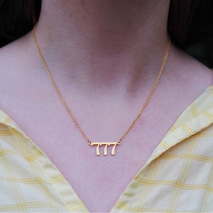 18K Gold Filled Angel Number Necklace: Waterproof, Tarnish-Free Jewelry