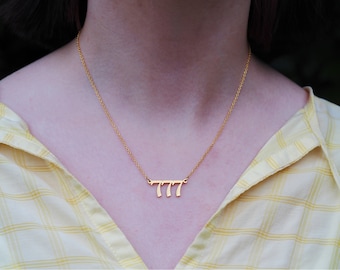 18K Gold Filled Angel Number Necklace: Waterproof, Tarnish-Free Jewelry, Gift for her