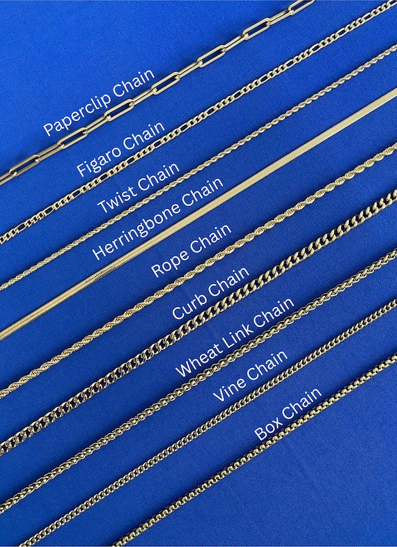 18K Gold Filled Chain Necklace: Tarnish-Free Layering Chains, Gift for her