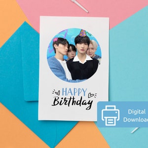 Tarjeta de cumpleaños Kpop Ateez imprimible PRODUCTO DIGITAL