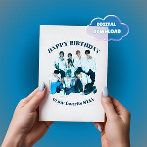 Printable Kpop Stray Kids Group Birthday Card DIGITAL PRODUCT