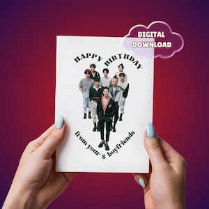 Druckbare Kpop Stray Kids Group Geburtstagskarte DIGITAL PRODUKT