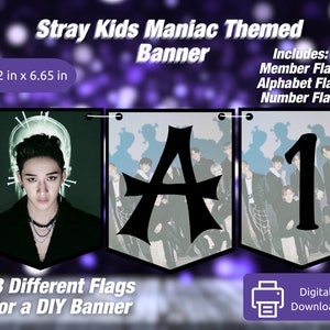 Banner Kpop Stray Kids Maniac DIY para impressão PRODUTO DIGITAL