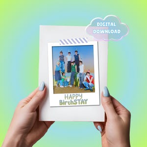 Printable Kpop Stray Kids Group Birthday Happy BirthSTAY Card DIGITAL PRODUCT