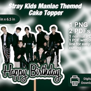 Printable Kpop SKZ Maniac Cake Topper DIGITAL PRODUKT