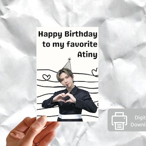Printable Kpop Ateez Yeosang Geburtstagskarte DIGITAL PRODUKT