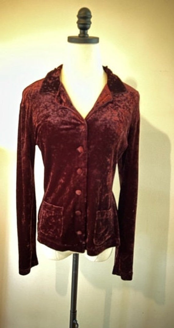 Vintage Betsey Johnson Button Down Velvet Top