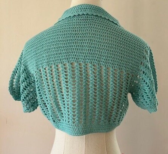 Vintage Betsey Johnson Crochet Cropped Cardigan - image 4