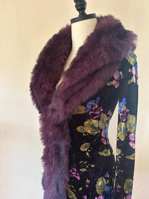 Vintage Betsey Johnson Velvet Lilies Duster Coat