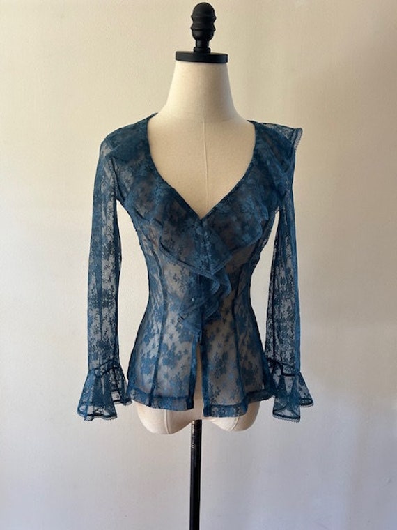 Vintage Betsey Johnson Lace Button Down Top