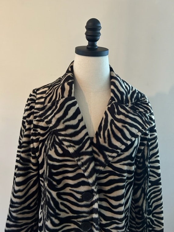 Vintage Betsey Johnson Zebra Faux Fur Coat S