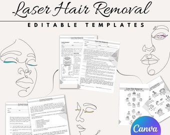 Laser Hair Removal Consent Form PDF, Consent for Laser Hair Removal, Patient Intake Forms, Esthetician Forms