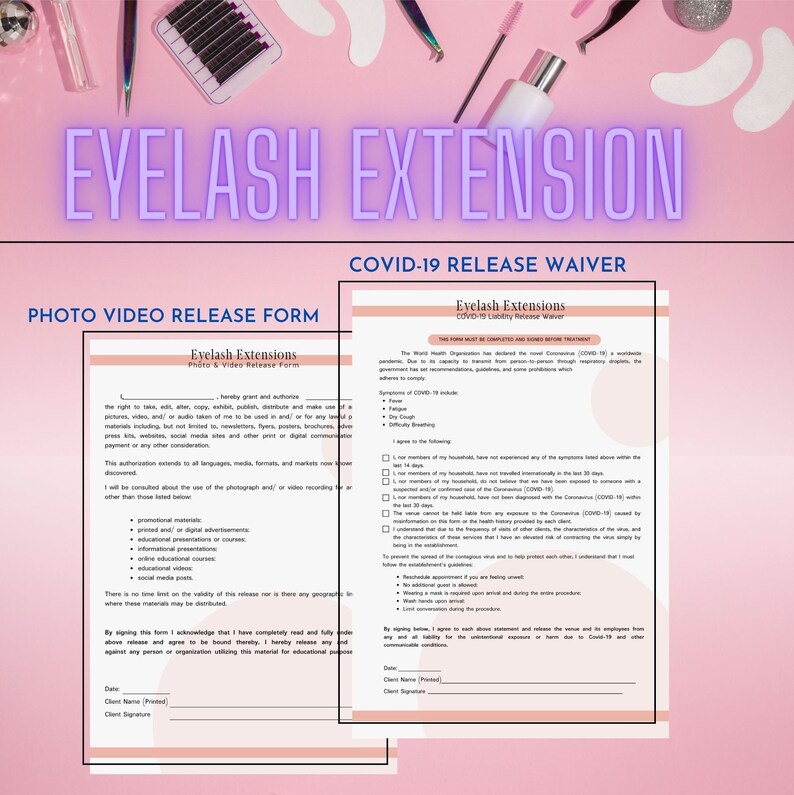 Eyelash Extension Forms . Editable . Lash Template Forms . Etsy