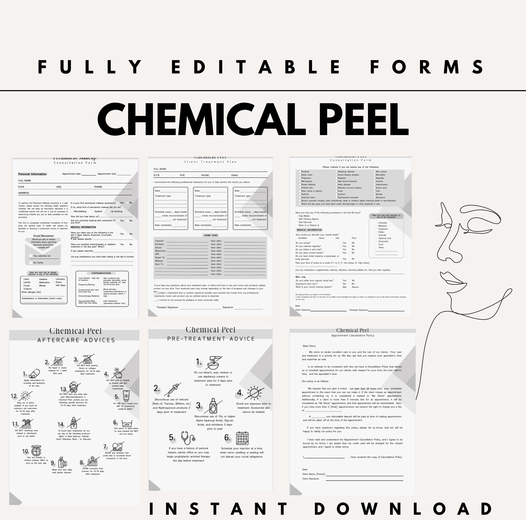 Chemical Peel Forms Editable Peel Templates, Chemical Peel Consent Form ...