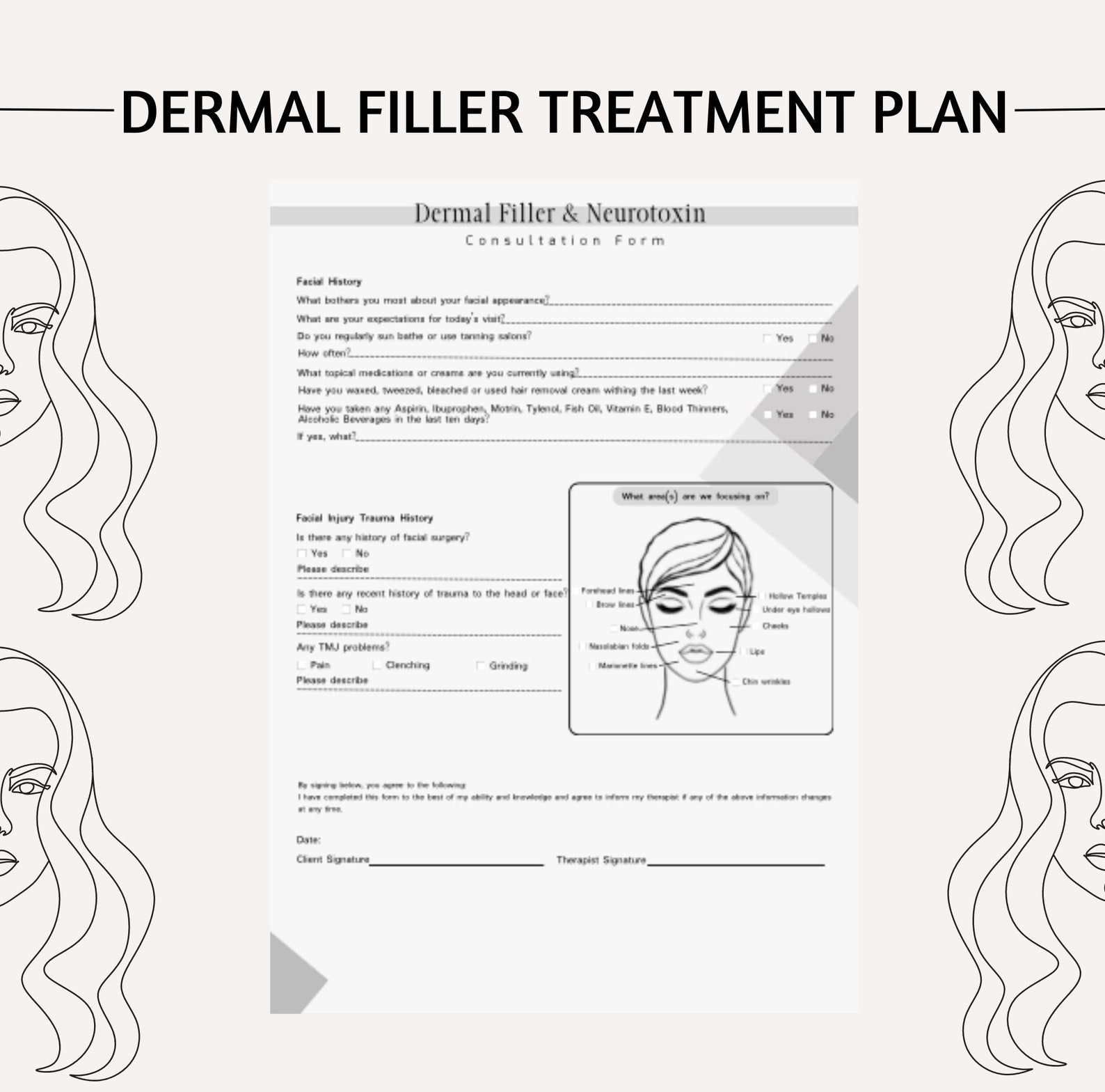 Dermal Filler Consent Forms Botulinum Toxin Consent Form - Etsy