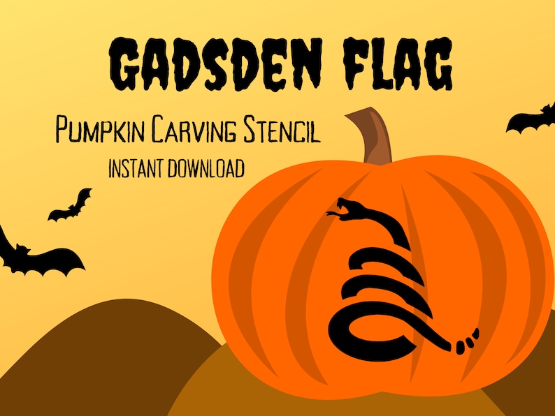 Gadsden Flag Snake Pumpkin Carving Stencil 1 Political Halloween Jack O