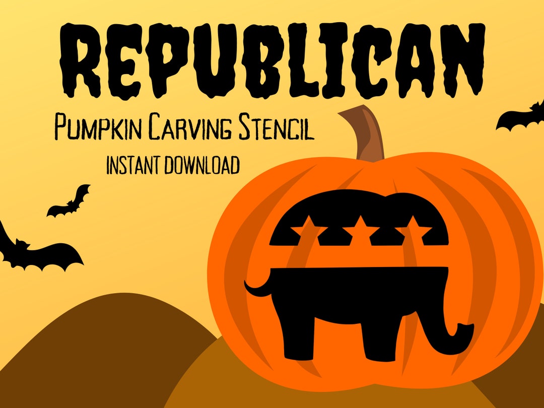 Republican Elephant Pumpkin Carving Stencil | 1 Political Halloween ...