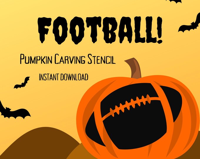 Bills Football Pumpkin Stencil, Football Season Pumpkin Stencil