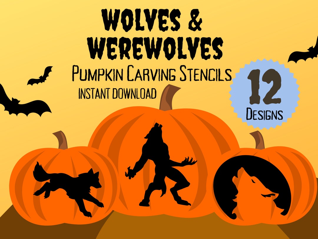 Wolves and Werewolves Pumpkin Carving Stencils for Halloween