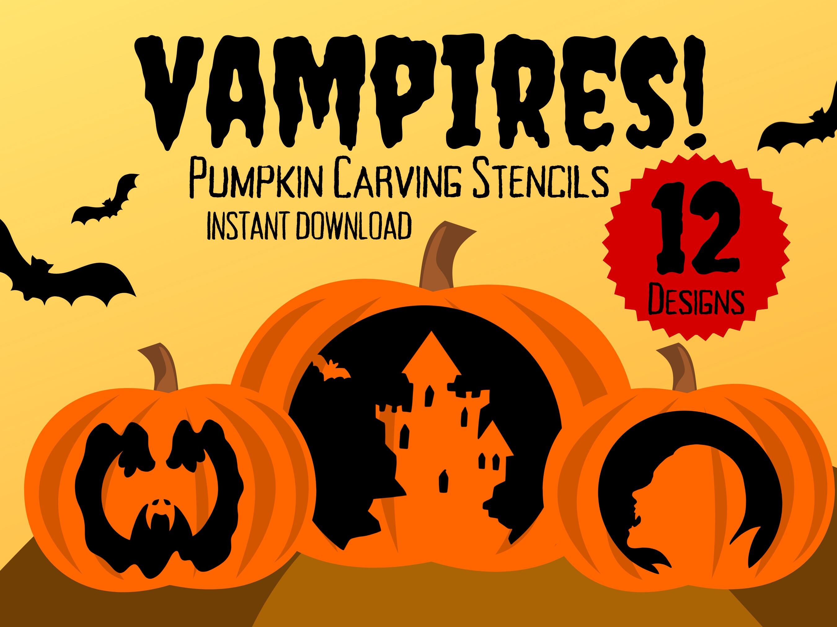 Vampire Pumpkin Carving Stencils 12 Spooky Vampire Jack O lantern