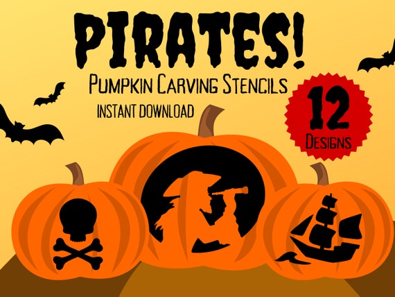 Printable Pirate Pumpkin Carving Stencils For Halloween 12 Etsy printable-pirate-pumpkin-carving-stencils-for-halloween-12-etsy