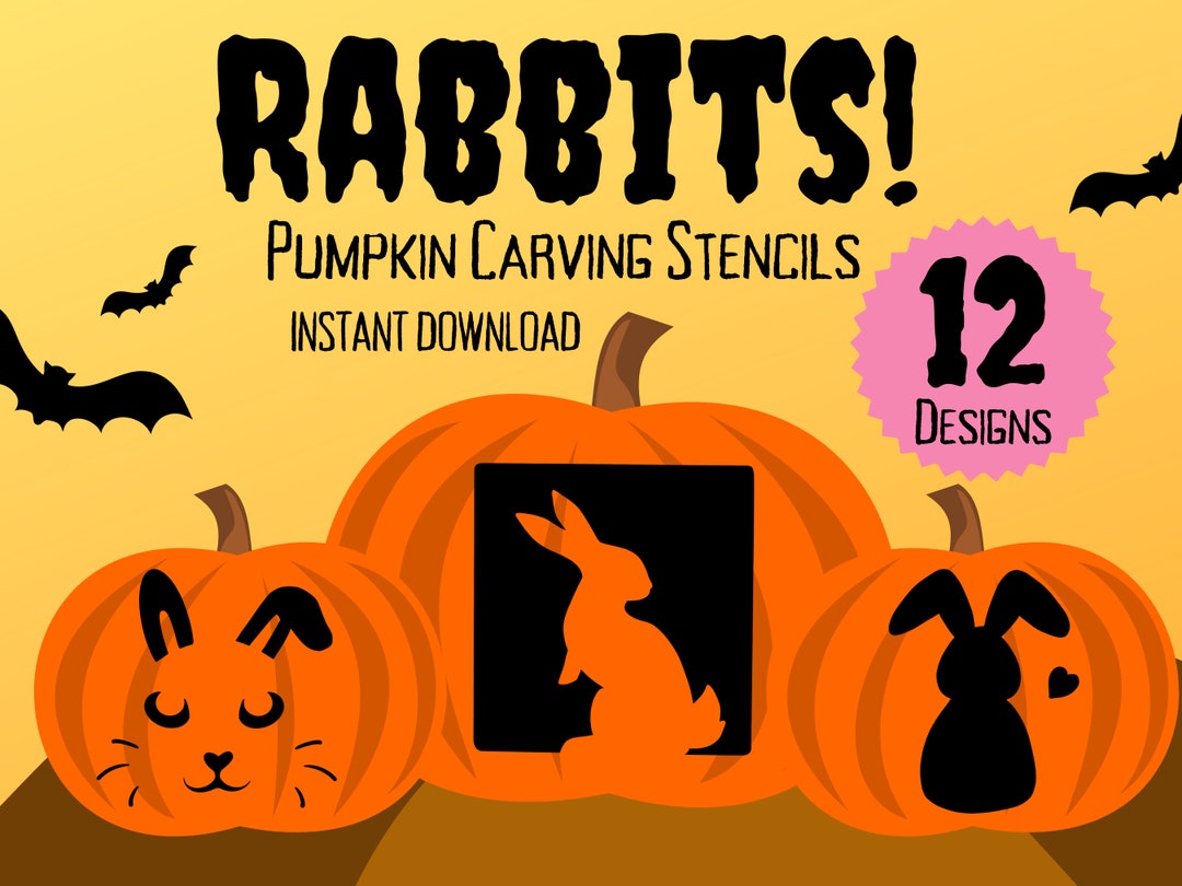 Rabbit Pumpkin Carving Stencils 12 Unique Halloween Jack O'lantern Rabbit Pumpkin Carving Stencils 12 Unique Halloween Jack O'lantern