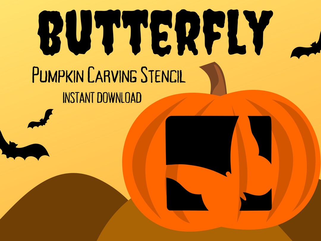Butterfly Pumpkin Carving Stencil 1 Unique Halloween Jack O lantern 