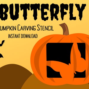 Butterfly Pumpkin Carving Stencil | 1 Unique Halloween Jack O&#39;Lantern Carving Pattern