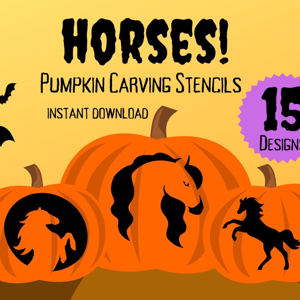 Horse Pumpkin Carving Stencils | 15 Unique Halloween Jack O'Lantern Carving Patterns