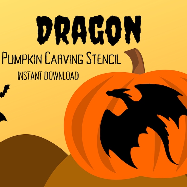 Pumpkin Dragon Stencil - Etsy