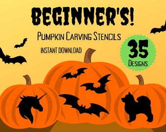 Easy Pumpkin Carving Stencils for Beginners | 35 Unique and Simple Halloween Jack O'Lantern Patterns