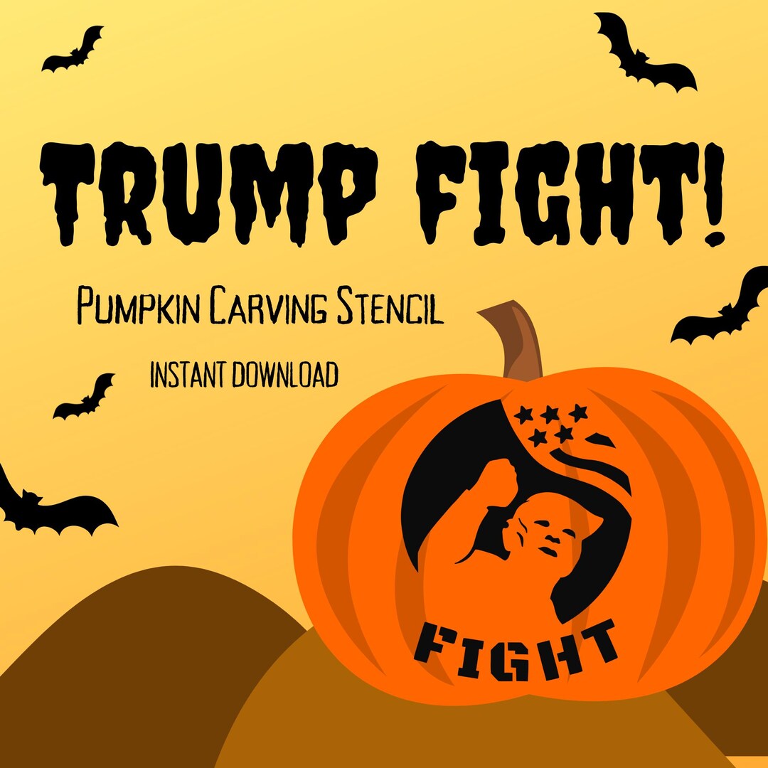 Trump Fight Failed Assassination Raised Fist Pumpkin Carving Stencil 1 Unique Halloween Jack O'lantern Carving Pattern - Etsy