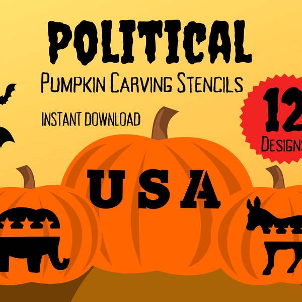 Political Pumpkin Carving Stencils | 12 Unique Halloween Jack O'Lantern Carving Patterns