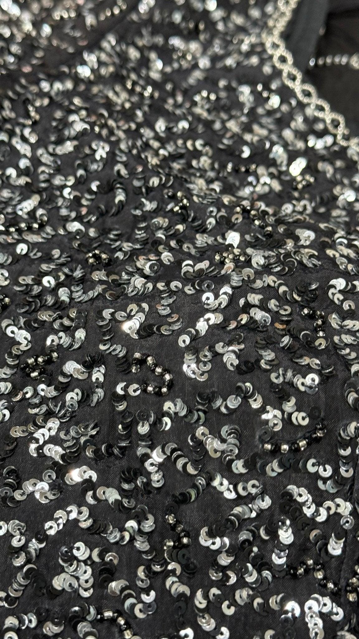 BLACK ORGANZA PALLA SAREE