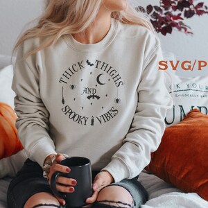 Thick Thighs and Spooky Vibes SVG/PNG