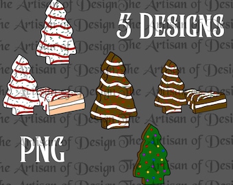 Pastelitos de Navidad con forma de árbol, brownies y el paquete de Little Debbies.