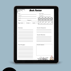 Book Club Review Template - PDF - Digital - Book Review - Etsy
