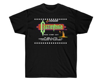 Castlevania 1 start screen NES Famicom game 8 bit stage screen T Shirt Arcade classic vintage retro design all sizes